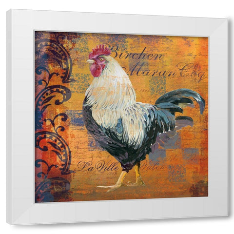Coq Motifs III White Modern Wood Framed Art Print by Art Licensing Studio