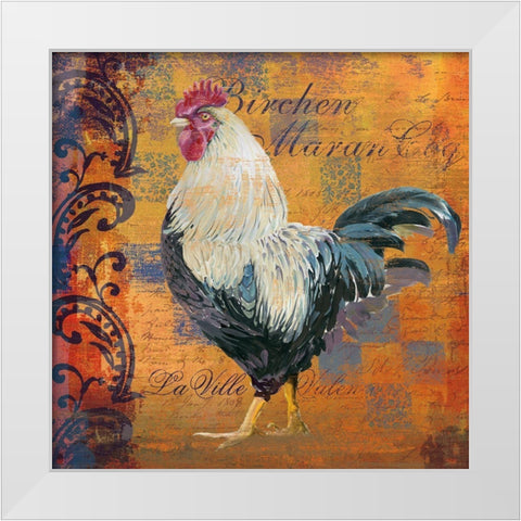 Coq Motifs III White Modern Wood Framed Art Print by Art Licensing Studio
