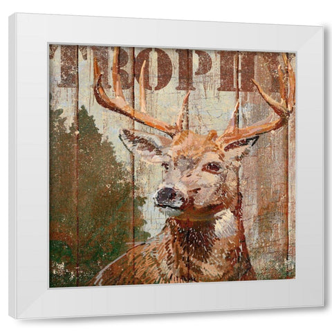 Open Season Trophy White Modern Wood Framed Art Print by Art Licensing Studio