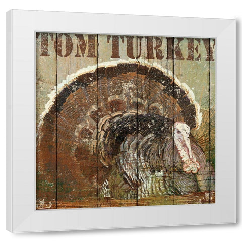Open Season Turkey White Modern Wood Framed Art Print by Art Licensing Studio