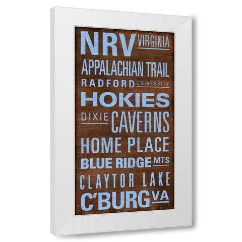 NRV Text White Modern Wood Framed Art Print by Art Licensing Studio