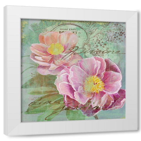 Peony Garden I White Modern Wood Framed Art Print by Art Licensing Studio
