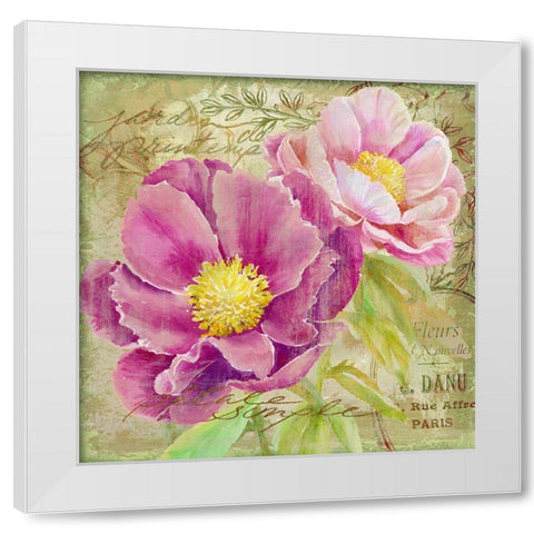 Peony Garden II White Modern Wood Framed Art Print by Art Licensing Studio