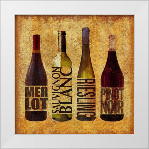 The Wine Up 1 White Modern Wood Framed Art Print by Art Licensing Studio