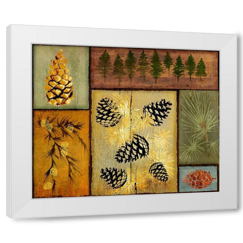 Pines and Oak I White Modern Wood Framed Art Print by Art Licensing Studio
