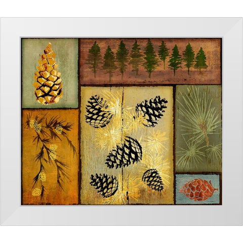 Pines and Oak I White Modern Wood Framed Art Print by Art Licensing Studio