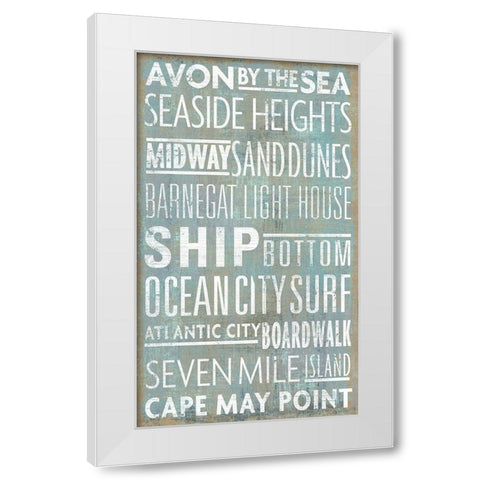 Jersey Shore Sites White Modern Wood Framed Art Print by Art Licensing Studio