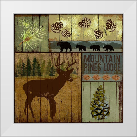 Pines and Oaks III White Modern Wood Framed Art Print by Art Licensing Studio