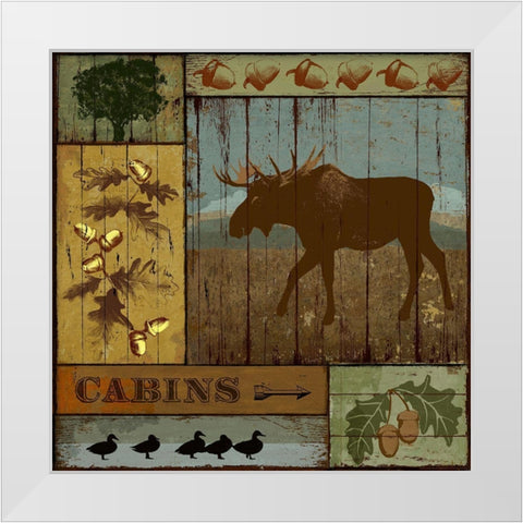 Pines and Oaks IV White Modern Wood Framed Art Print by Art Licensing Studio