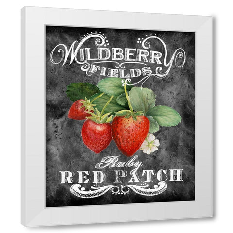 Wildberry Fields White Modern Wood Framed Art Print by Art Licensing Studio