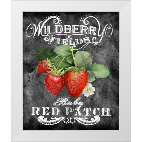 Wildberry Fields White Modern Wood Framed Art Print by Art Licensing Studio