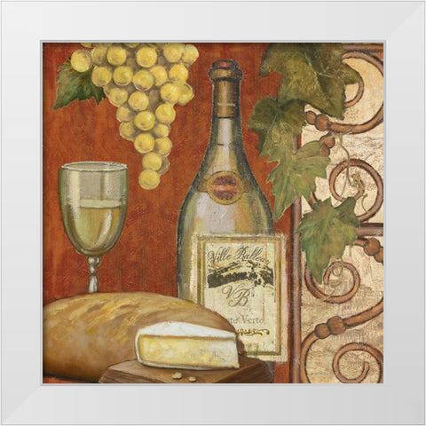 Wine and Cheese Tasting 2 White Modern Wood Framed Art Print by Art Licensing Studio