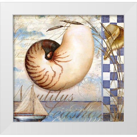 Shell Dreams 2 White Modern Wood Framed Art Print by Art Licensing Studio
