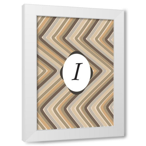 Initials Pattern I White Modern Wood Framed Art Print by Art Licensing Studio