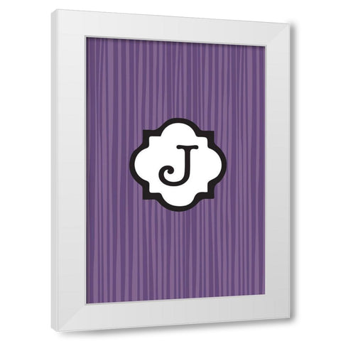Initials Pattern J White Modern Wood Framed Art Print by Art Licensing Studio