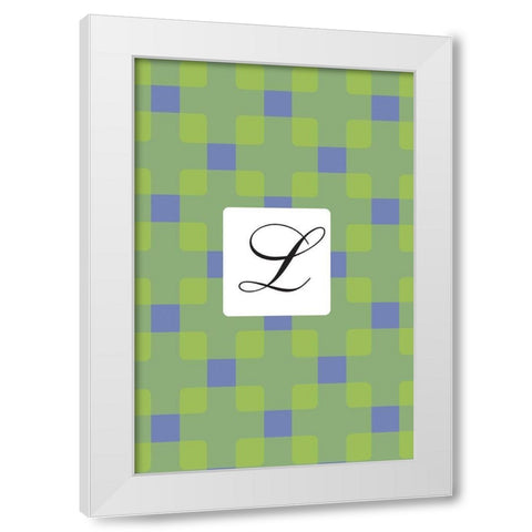 Initials Pattern L White Modern Wood Framed Art Print by Art Licensing Studio