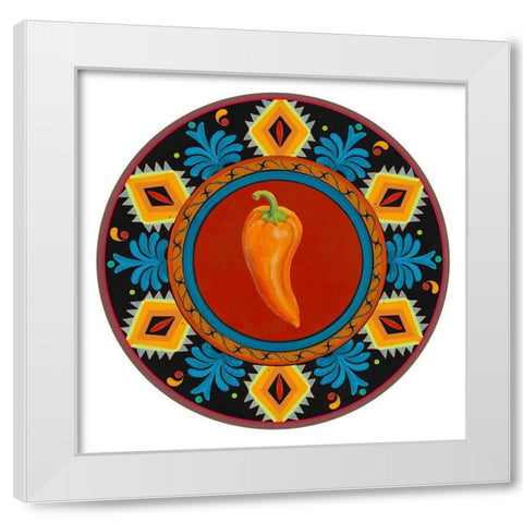 Talavera Tex-mex II White Modern Wood Framed Art Print by Art Licensing Studio