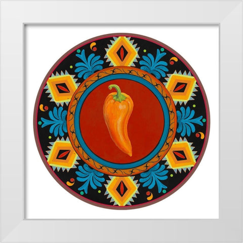 Talavera Tex-mex II White Modern Wood Framed Art Print by Art Licensing Studio
