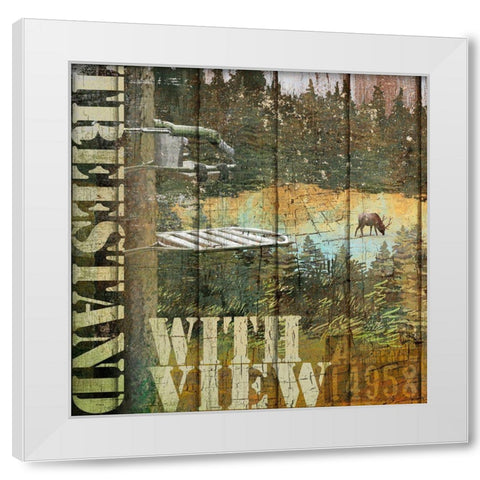 Stand With View White Modern Wood Framed Art Print by Art Licensing Studio