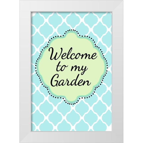 Garden Welcome 1 White Modern Wood Framed Art Print by Art Licensing Studio
