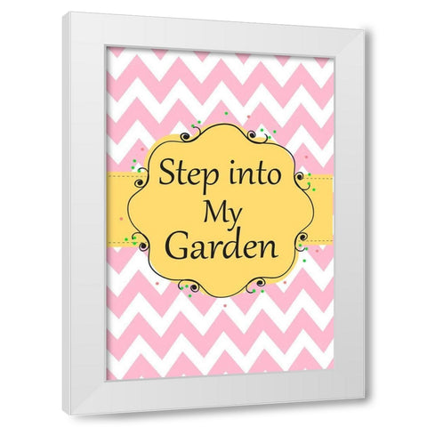 Garden Welcome 1I White Modern Wood Framed Art Print by Art Licensing Studio