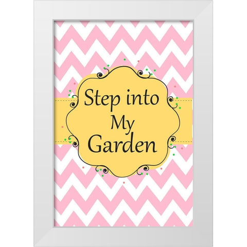 Garden Welcome 1I White Modern Wood Framed Art Print by Art Licensing Studio
