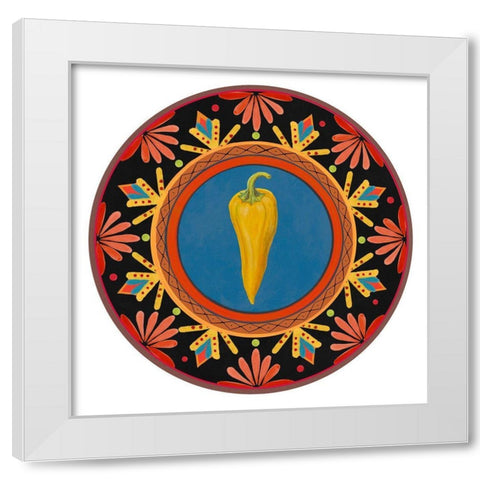 Talavera Tex-mex III White Modern Wood Framed Art Print by Art Licensing Studio
