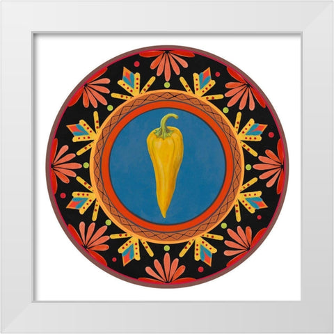 Talavera Tex-mex III White Modern Wood Framed Art Print by Art Licensing Studio