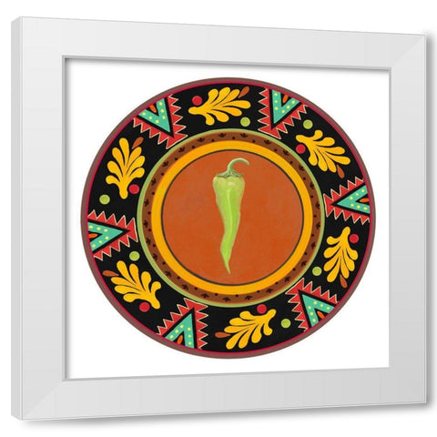Talavera Tex-mex IV White Modern Wood Framed Art Print by Art Licensing Studio