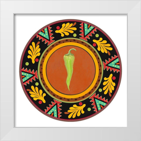Talavera Tex-mex IV White Modern Wood Framed Art Print by Art Licensing Studio
