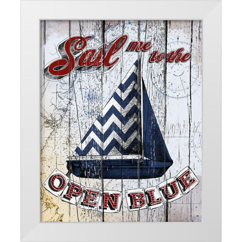 Sail Me White Modern Wood Framed Art Print by Art Licensing Studio