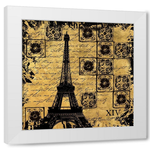 BAndG Tour Eiffel White Modern Wood Framed Art Print by Art Licensing Studio