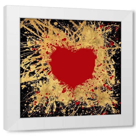 Heart of Gold 1 White Modern Wood Framed Art Print by Art Licensing Studio