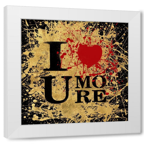 Heart of Gold II White Modern Wood Framed Art Print by Art Licensing Studio