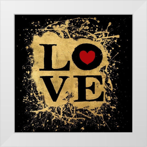 Heart of Gold 1V White Modern Wood Framed Art Print by Art Licensing Studio