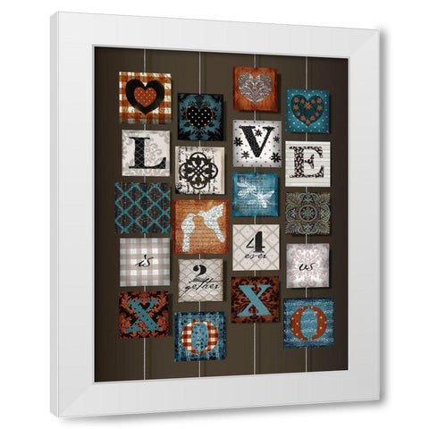 Love on Strings White Modern Wood Framed Art Print by Art Licensing Studio