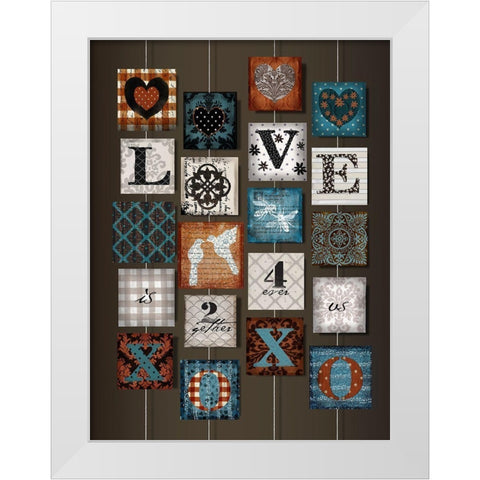 Love on Strings White Modern Wood Framed Art Print by Art Licensing Studio