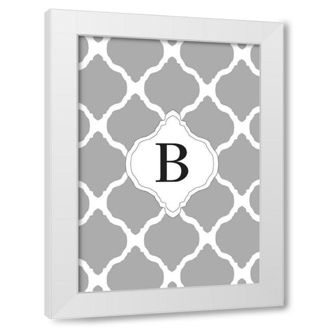B White Modern Wood Framed Art Print by Art Licensing Studio