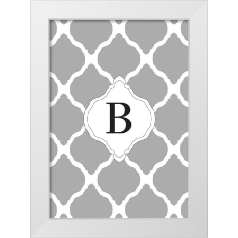 B White Modern Wood Framed Art Print by Art Licensing Studio