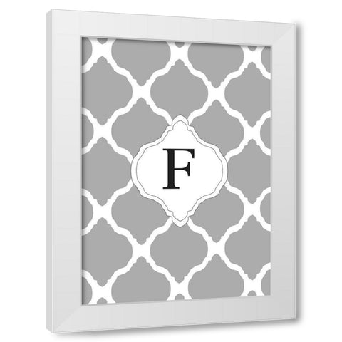 F White Modern Wood Framed Art Print by Art Licensing Studio