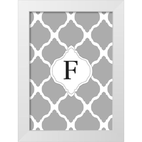 F White Modern Wood Framed Art Print by Art Licensing Studio