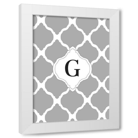 G White Modern Wood Framed Art Print by Art Licensing Studio