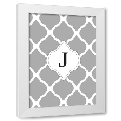 J White Modern Wood Framed Art Print by Art Licensing Studio