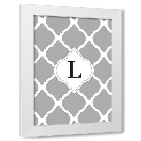 L White Modern Wood Framed Art Print by Art Licensing Studio