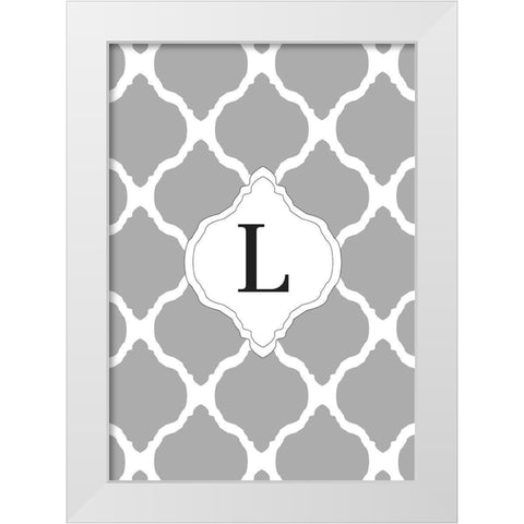 L White Modern Wood Framed Art Print by Art Licensing Studio