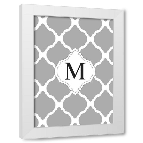M White Modern Wood Framed Art Print by Art Licensing Studio