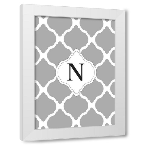 N White Modern Wood Framed Art Print by Art Licensing Studio
