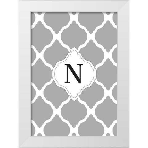 N White Modern Wood Framed Art Print by Art Licensing Studio