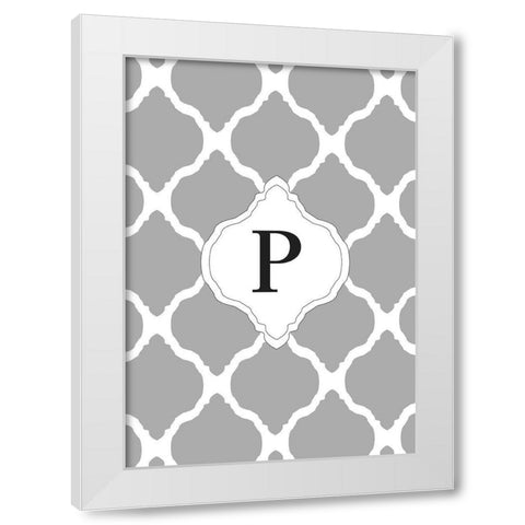 P White Modern Wood Framed Art Print by Art Licensing Studio