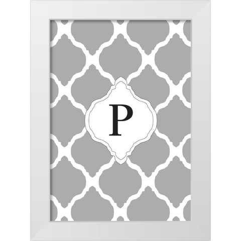 P White Modern Wood Framed Art Print by Art Licensing Studio